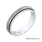 Zilveren Spinner Ring lines Design, Verzenden, Nieuw, Zilver