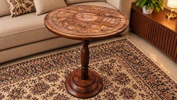WoodLand - Antique Hand Carved Rosewood Folding Pedestal