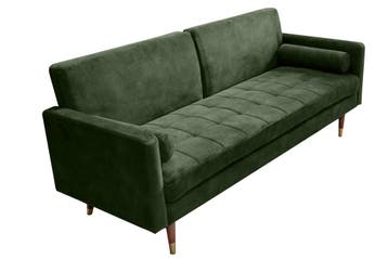 Moderne slaapbank COUTURE 196cm groene microvelours 3-zits, Ophalen of Verzenden, Nieuw