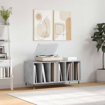 vidaXL Platenkast 100x38x48 cm bewerkt hout betongrijs, Verzenden, Nieuw