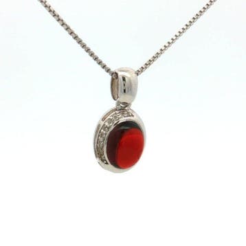Zonder minimumprijs - Hanger Zilver - 3.14ct. tw. Granaat -
