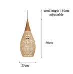 Rotan Hanglamp – Handgeweven Plafondlamp 25×50 cm Vintage, Huis en Inrichting, Verzenden, Nieuw