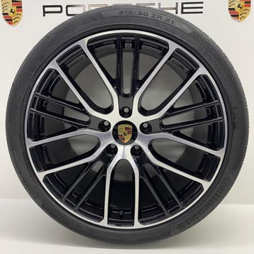 Porsche Panamera 971 21 Exclusive Design Sport zwart/alu set, Ophalen, Banden en Velgen, Nieuw, 21 inch
