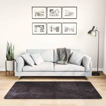 vidaXL Vloerkleed wasbaar 80x150 cm antracietkleurig, Verzenden, Nieuw