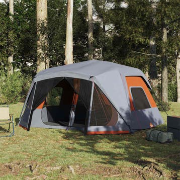 vidaXL Tent 10-persoons waterdicht snelontgrendeling grijs, Verzenden, Nieuw, Tot en met 2