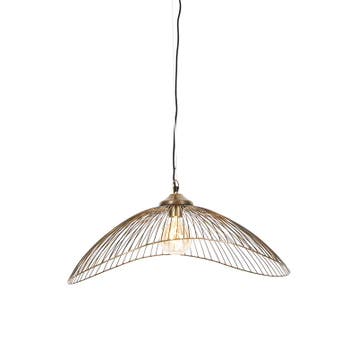 Design hanglamp messing draad 64cm - Pia, Verzenden, Nieuw, Design