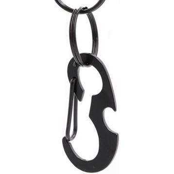 Karabijnhaak / sleutelhanger met fles opener - Zwart, Ophalen of Verzenden, Nieuw
