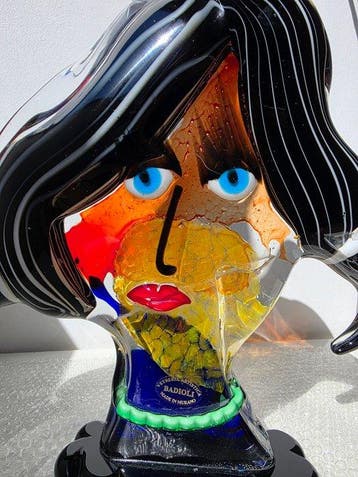 Mario Badioli - Mario Badioli - sculptuur, I Volti - 27 cm -