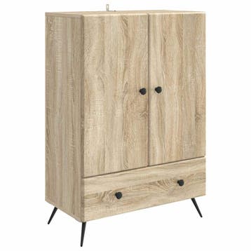 vidaXL Dressoir met lade Sonoma Eiken 66 x 34,5 x 95 cm, Verzenden, Nieuw, Overige houtsoorten, Minder dan 50 cm