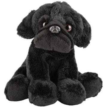 Pluche mopshond knuffel - zwart - 13 cm - zacht speelgoed, Verzenden, Nieuw