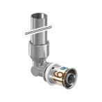 Uponor S-Press Plus perskoppeling knie Ø16x15 koper vernikke, Doe-het-zelf en Verbouw, Verwarming en Radiatoren, Verzenden, Nieuw