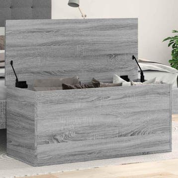 vidaXL Opbergbox 100x42x46 cm bewerkt hout grijs sonoma, Huis en Inrichting, Verzenden, Nieuw