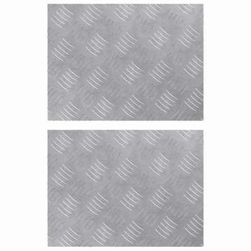 vidaXL Trapmatten 2 st 40 x 30 cm Zilver Aluminium, Doe-het-zelf en Verbouw, Verzenden, Nieuw