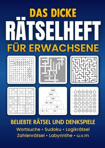Das Dicke Rätselheft Für Erwachsene: | Knobl Publishing, Ophalen of Verzenden, Nieuw, Knobl Publishing