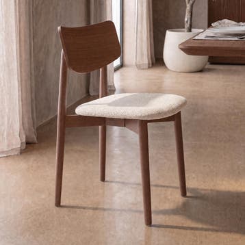 *WOONWINKEL* Scandinavische Stoel Walnoot Hout, Huis en Inrichting, Verzenden, Nieuw, Stof