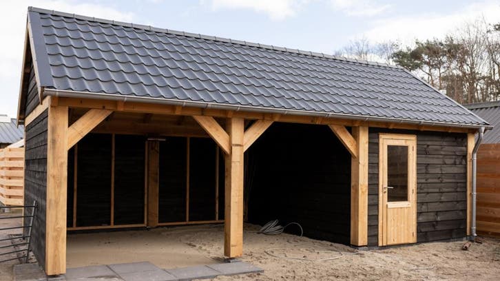ALL-IN DEAL - Zadeldak met schuur 8x4m voor €8038!, Tuin en Terras, Overkappingen, Veranda, Nieuw, Ophalen of Verzenden