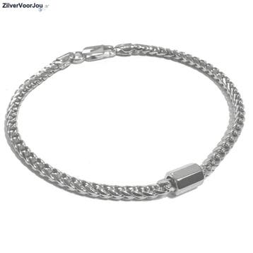 Zilveren franco italian schakelarmband, Verzenden, Nieuw, Zilver