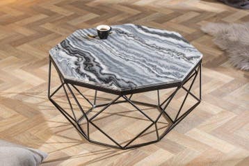 Elegante salontafel DIAMOND 70cm grijs zwart met marmeren, Huis en Inrichting, Tafels | Salontafels, Ophalen of Verzenden, Nieuw