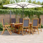vidaXL 7-delige Tuinset massief hout en stof, Verzenden, Nieuw, Hardhout, Tuinset