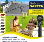 Stokparasol - Parasol - 125x205 cm - Tuinparasol - Lichtgrij, Verzenden, Zo goed als nieuw