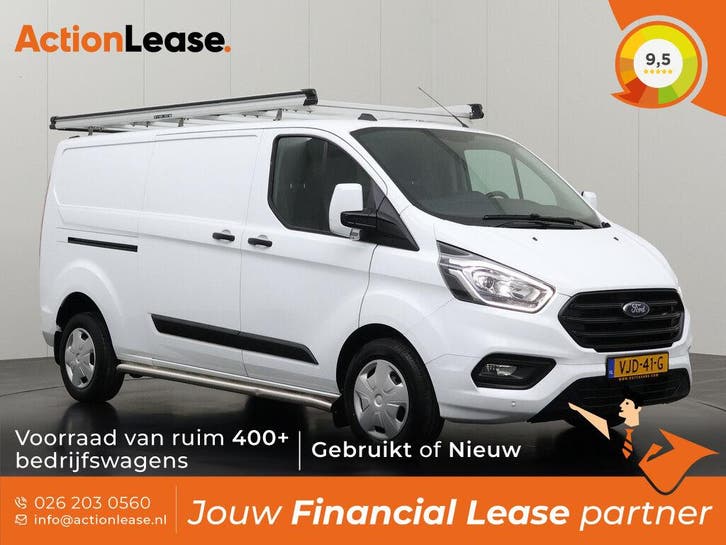 Ford Transit Custom Bestelbus L2 H1 2021 Diesel, Auto's, Zwart, Wit, Nieuw, Dealer onderhouden