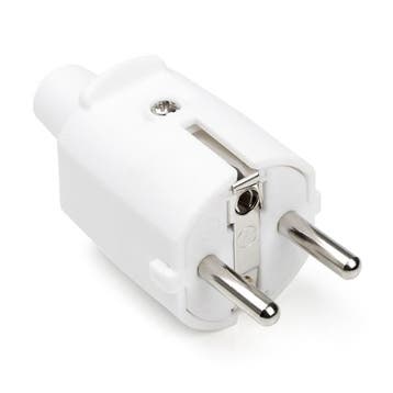 Schuko stekker | Q-link (Randaarde/Penaarde, 16 A, PVC, Wit), Verzenden, Nieuw