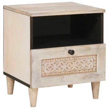 vidaXL Nachtkastje Wit 40 x 33 x 46 cm Bewerkt hout, Minder dan 45 cm, Verzenden, Nieuw, Minder dan 55 cm