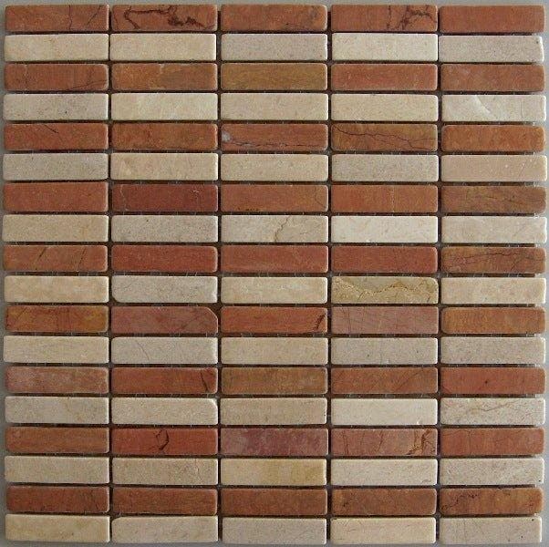 Wand Mozaïek Tegels Factory Steen Anticato Beige Rood - M.., Doe-het-zelf en Verbouw, Tegels, 20 tot 40 cm, 20 tot 40 cm, 10 m² of meer