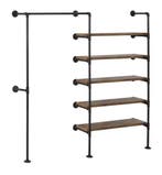 Industrieel kledingrek met planken en stalen frame 187 cm ho, Verzenden, Nieuw