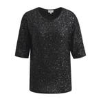 Milano Italy • zwart pailletten shirt • 36, Verzenden, Zwart, Maat 36 (S), Milano Italy