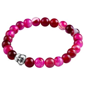Fako Bijoux - Buddha Armband - Smile - Fuchsia, Verzenden, Nieuw