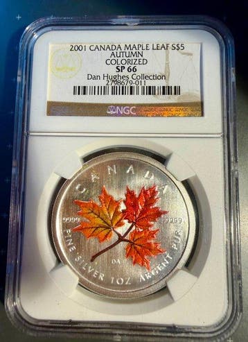 Canada. 5 Dollars 2001, Canada Maple Leaf, Autumn,