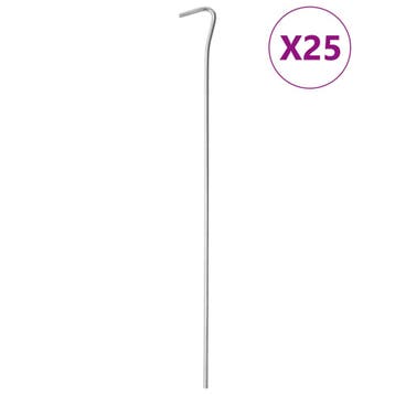 vidaXL Tentharingen 25 st Ø4 mm 30 cm gegalvaniseerd staal, Verzenden, Nieuw
