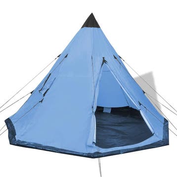 vidaXL Tent 4-persoons blauw, Caravans en Kamperen, Verzenden, Nieuw, Tot en met 4