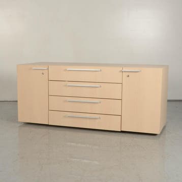 Dressoir Drentea - Ahorn - 62 x 152 cm - 2 kastjes, 4 laden, Ophalen of Verzenden, Nieuw