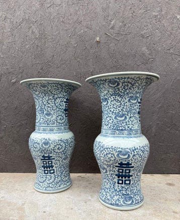 Vaas - Porselein - China - Trumpet vases