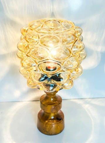Tafellamp - Glas, Hout - Lamp Bubble
