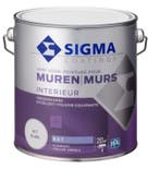 Sigma Muurverf Mat - RAL 9010 - 2,5 liter (Muurverf - Latex), Overige kleuren, Nieuw, Ophalen of Verzenden, Verf