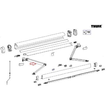 Thule 4900 Scharnierarm Links 300-350, Caravans en Kamperen, Ophalen of Verzenden, Nieuw, Thule