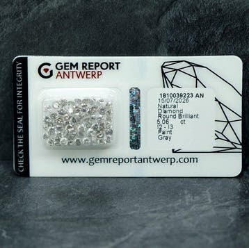 Zonder minimumprijs - 58 pcs Diamant (Natuurlijk gekleurd) -, Nieuw