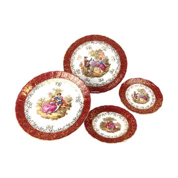 HK Bavaria Germany - 4 wandborden - Porselein met 22 krt, Antiek en Kunst, Ophalen of Verzenden