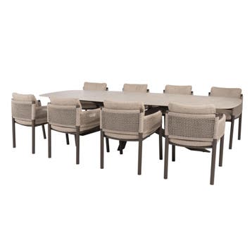 Prado Savanne dining tuinset 300x110xH75 cm 9 delig, Ophalen of Verzenden, Nieuw
