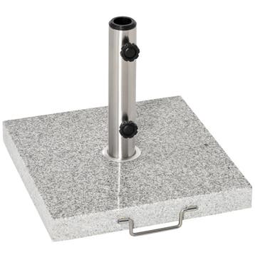 Mobiele Parasolvoet 28kg Marmer Roestvrij Staal 42x42x36cm S, Verzenden
