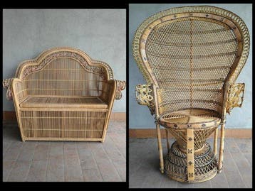 Fauteuil (2) - Peacock Stoel - Rattan - Set fauteuil en