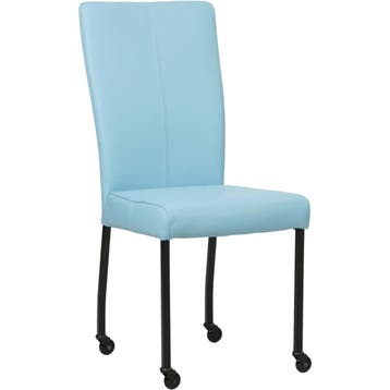 Set van 8 Leren eetkamerstoelen Deal - Toledo Sky Blue, Ophalen of Verzenden, Nieuw, Leer