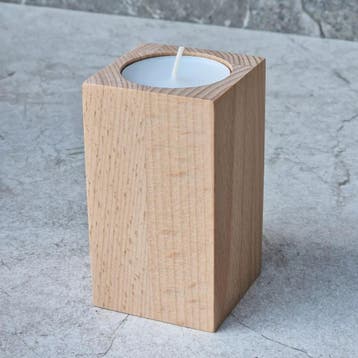 HOCHO Beukenhouten Waxinelichthouder 50x50x90 mm – Sfeerv., Ophalen of Verzenden, Nieuw