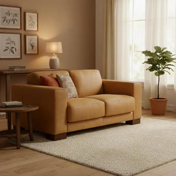 Bank Clear - 2 zits - Kenia Cognac, 150 tot 200 cm, Nieuw, Ophalen of Verzenden, Rechte bank