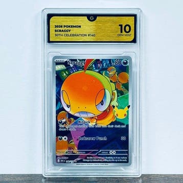 Pokémon Graded card - Scraggy 140 - 30th Anniversary –, Nieuw
