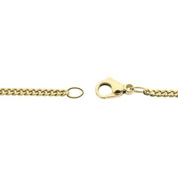 Gouden gourmet schakel ketting, Sieraden, Tassen en Uiterlijk, Kettingen, Ophalen of Verzenden, Gebruikt, Goud, Goud