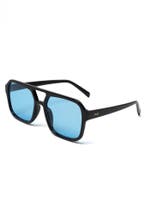 Influencer Zonnebril Zwart Montuur Blauwe Glazen Social Medi, Ophalen of Verzenden, Nieuw, Feestartikel, Carnaval